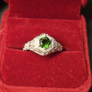 Sterling Silver .925 Lab. Created Emerald  Ring. Size 7